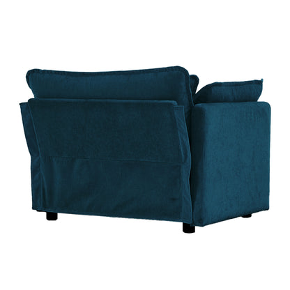 Deep Seat Armchair Blue Chenille