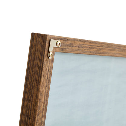 Brown Full-Length Floor Mirror Solid Wood Frame