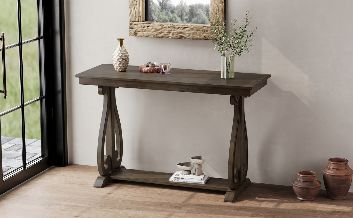 Walnut Farmhouse Console Table – 48”