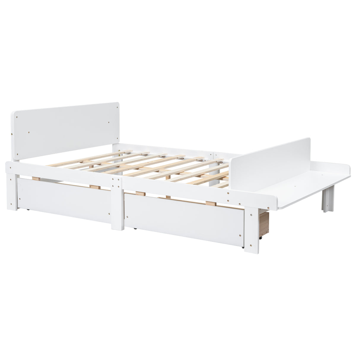 Full Bed with Bench White