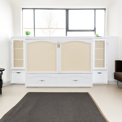 Murphy Wall Bed with Drawers White Finish