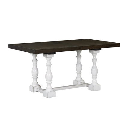 6-Piece Extendable Dining Set Distressed White