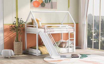 Twin House Bunk Bed White