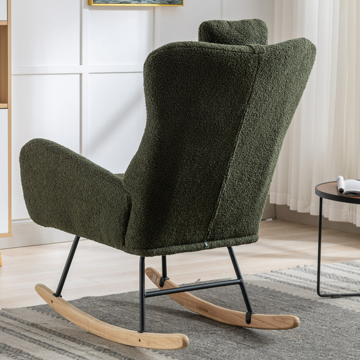 Plush Teddy Rocking Chair – Dark Green