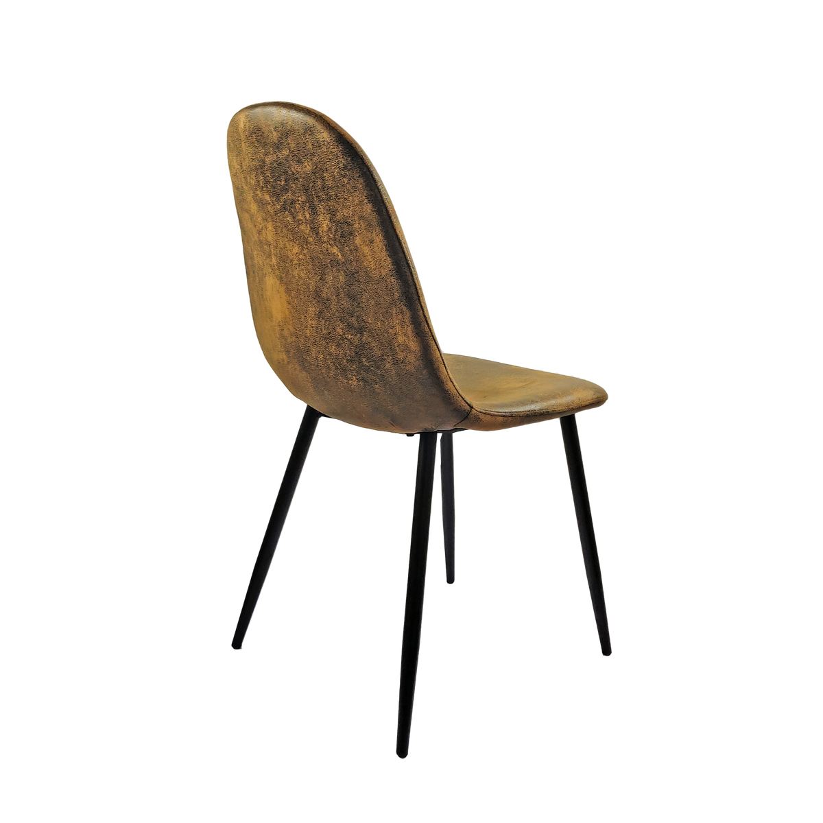 Modern Dining Chair Set (4 pcs) – Brown Upholstered Seats