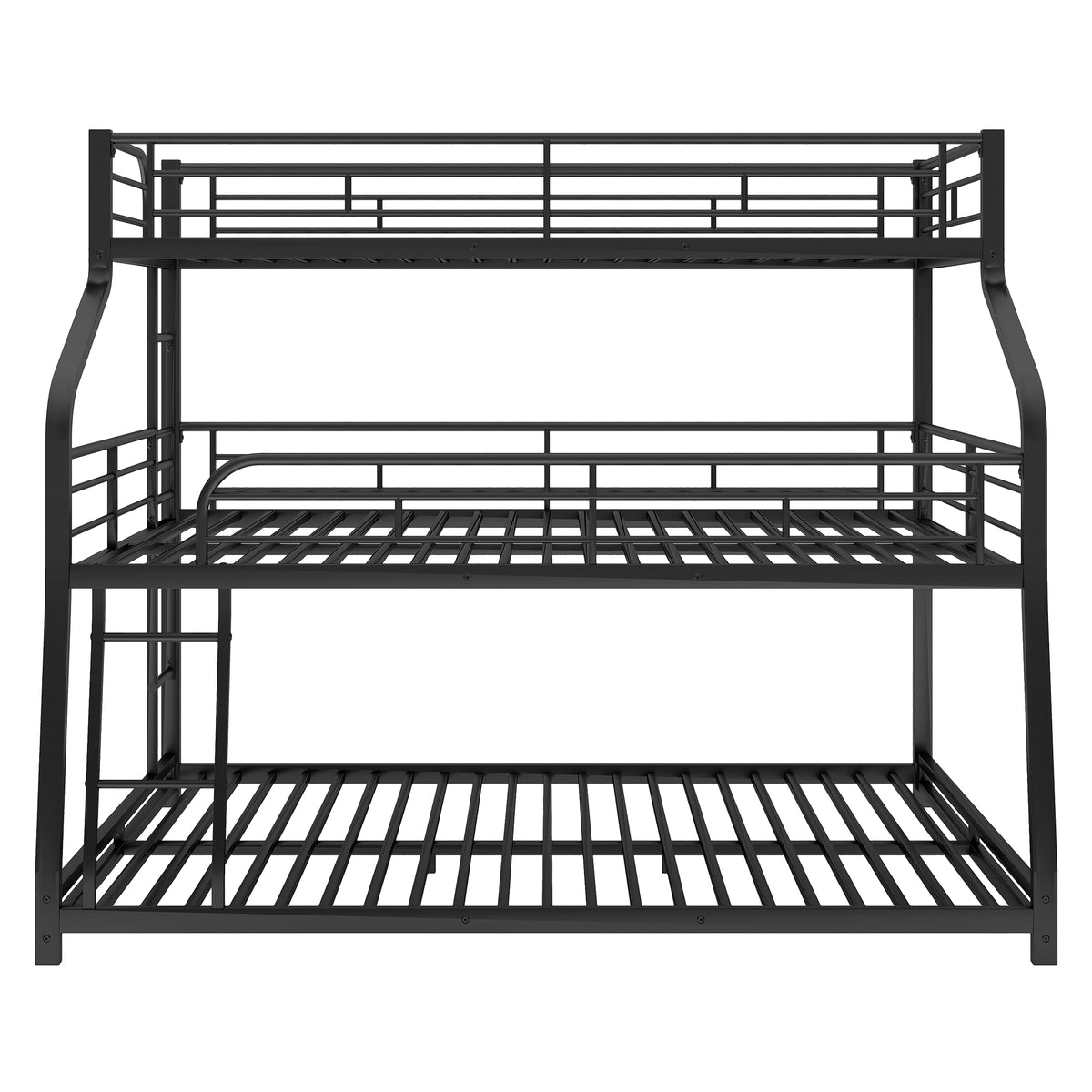 Metal Bunk Bed Triple Tier Black
