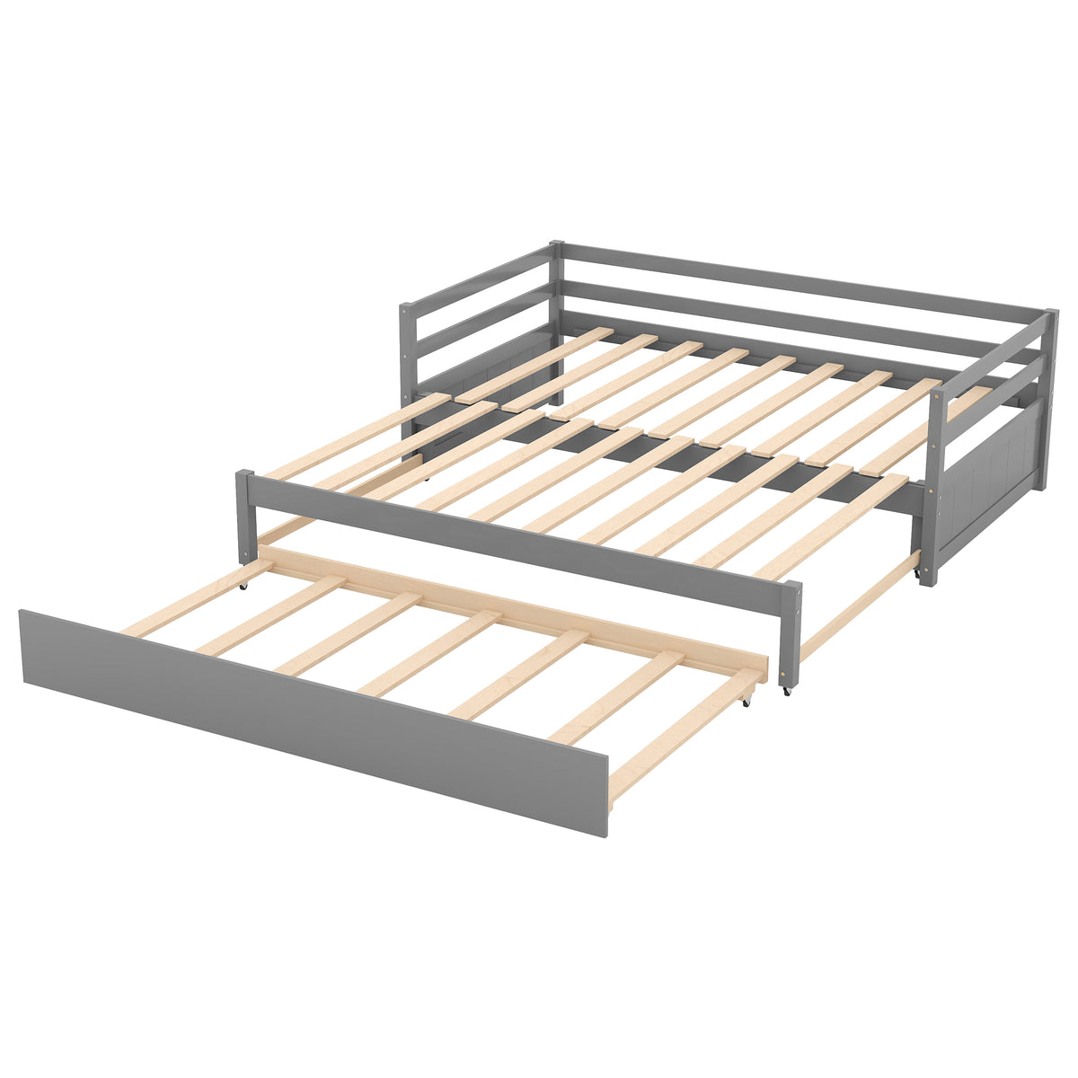 Twin or Double Trundle Daybed Gray