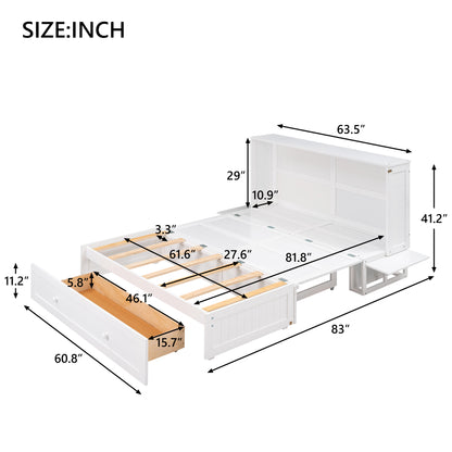 Queen Murphy Bed White