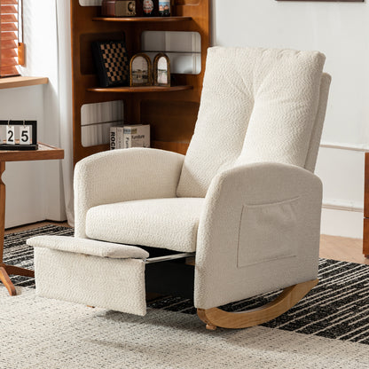 Rocking Accent Chair with Rubber Wood Frame
