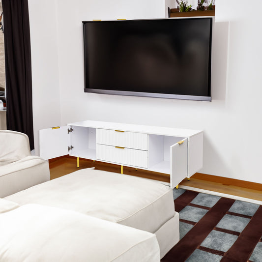 Warm White TV Cabinet – Modern Design