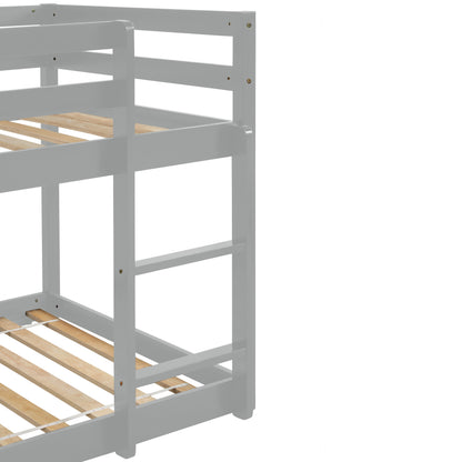 Twin Floor Bunk Bed Gray