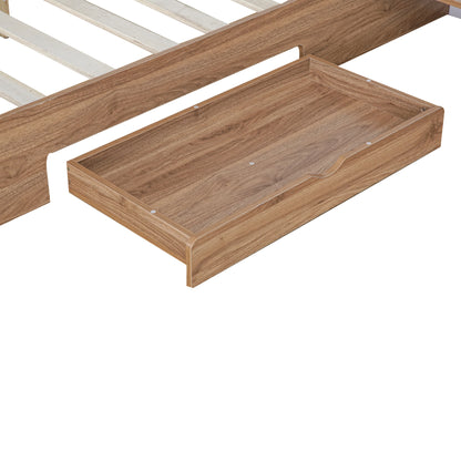 Queen Platform Bed with USB Ports Natural