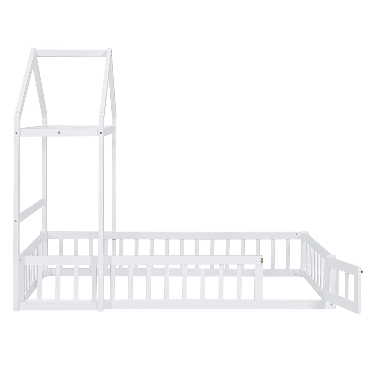 Wooden Twin Bed with Clothes Drying Rack Pink