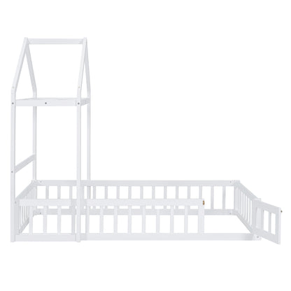 Wooden Twin Bed with Clothes Drying Rack Pink