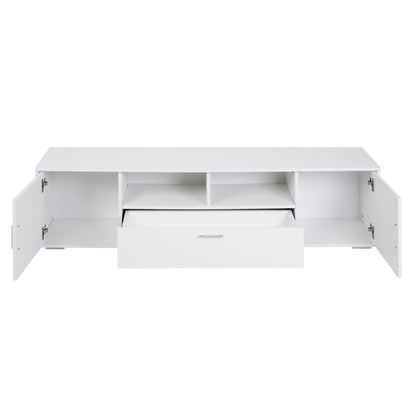 Modern LED TV Stand with Storage White