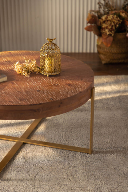 Retro Round Coffee Table Gold