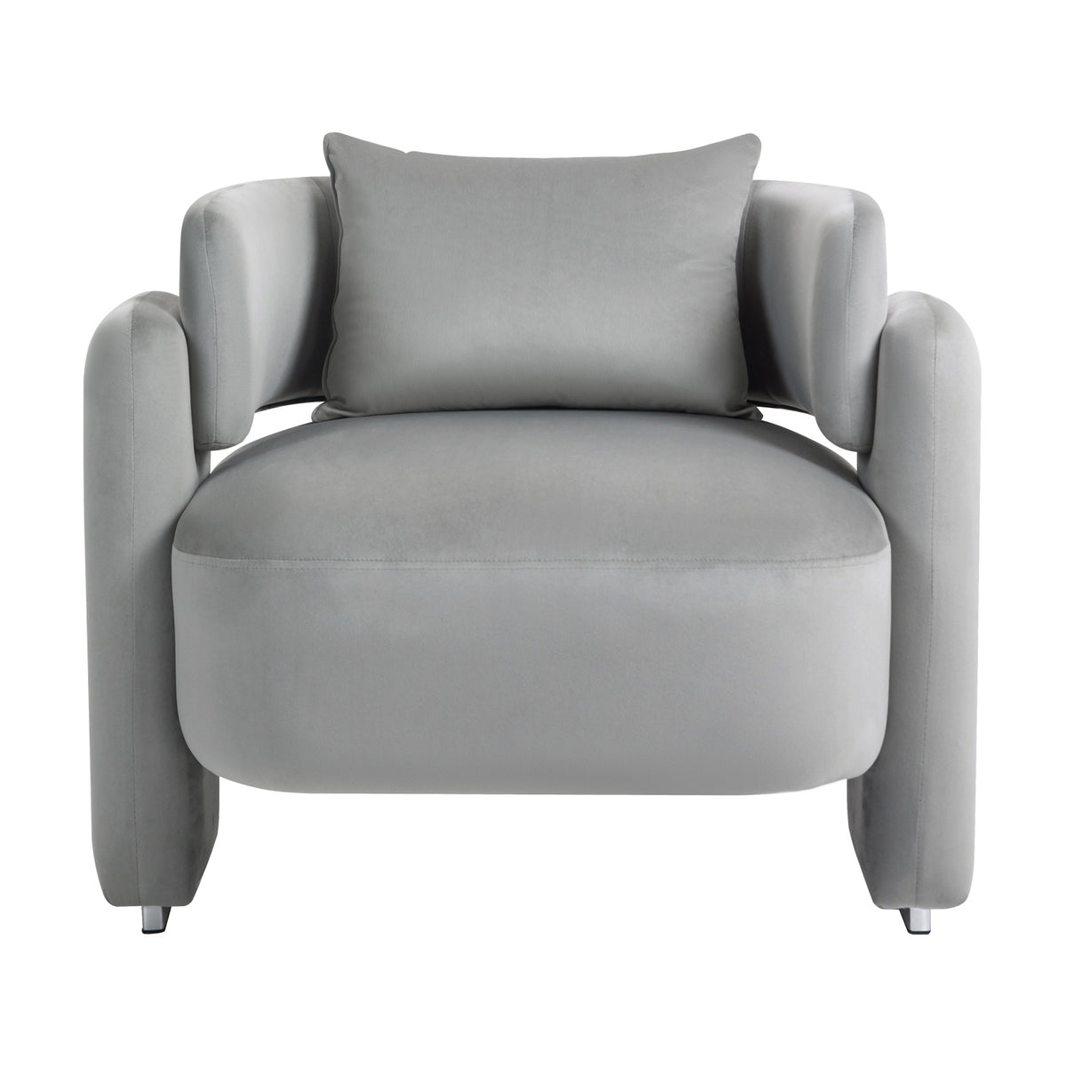 Velvet Single Sofa Chair – Grey