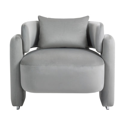 Velvet Single Sofa Chair – Grey
