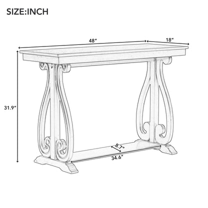 Walnut Farmhouse Console Table – 48”