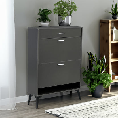 Grey Shoe Storage Cabinet