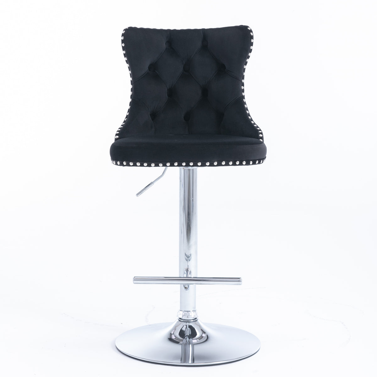 Modern Chrome Bar Stool Set (2 pcs) – Black