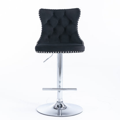 Modern Chrome Bar Stool Set (2 pcs) – Black