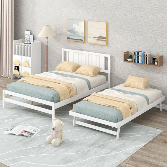 Adjustable Platform Bed Frame White