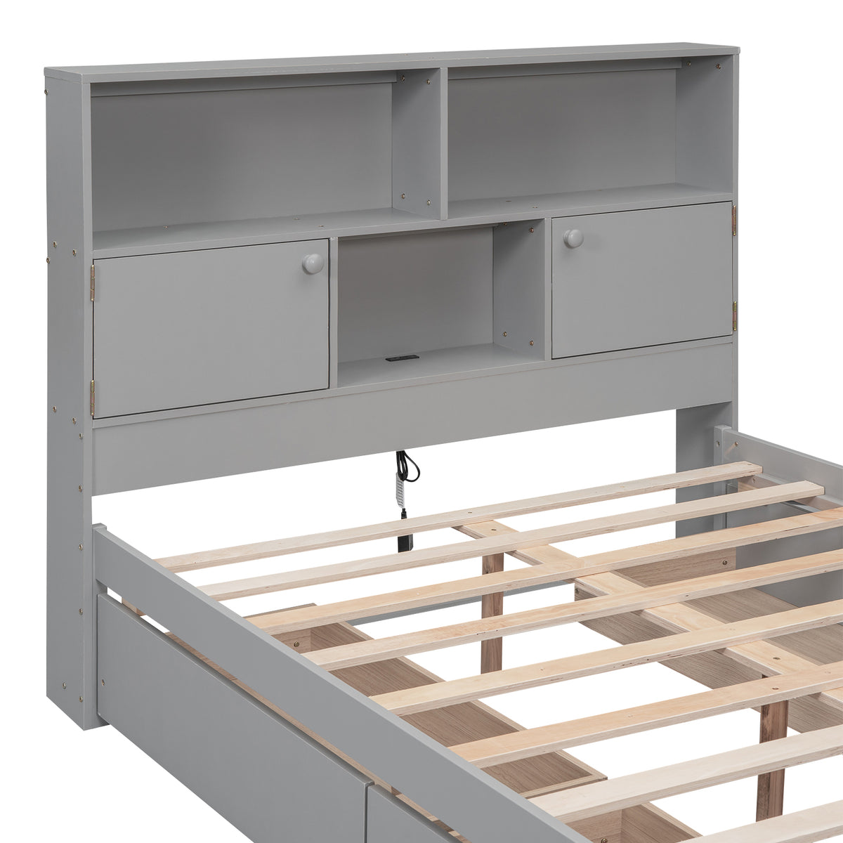 Full Platform Bed Gray