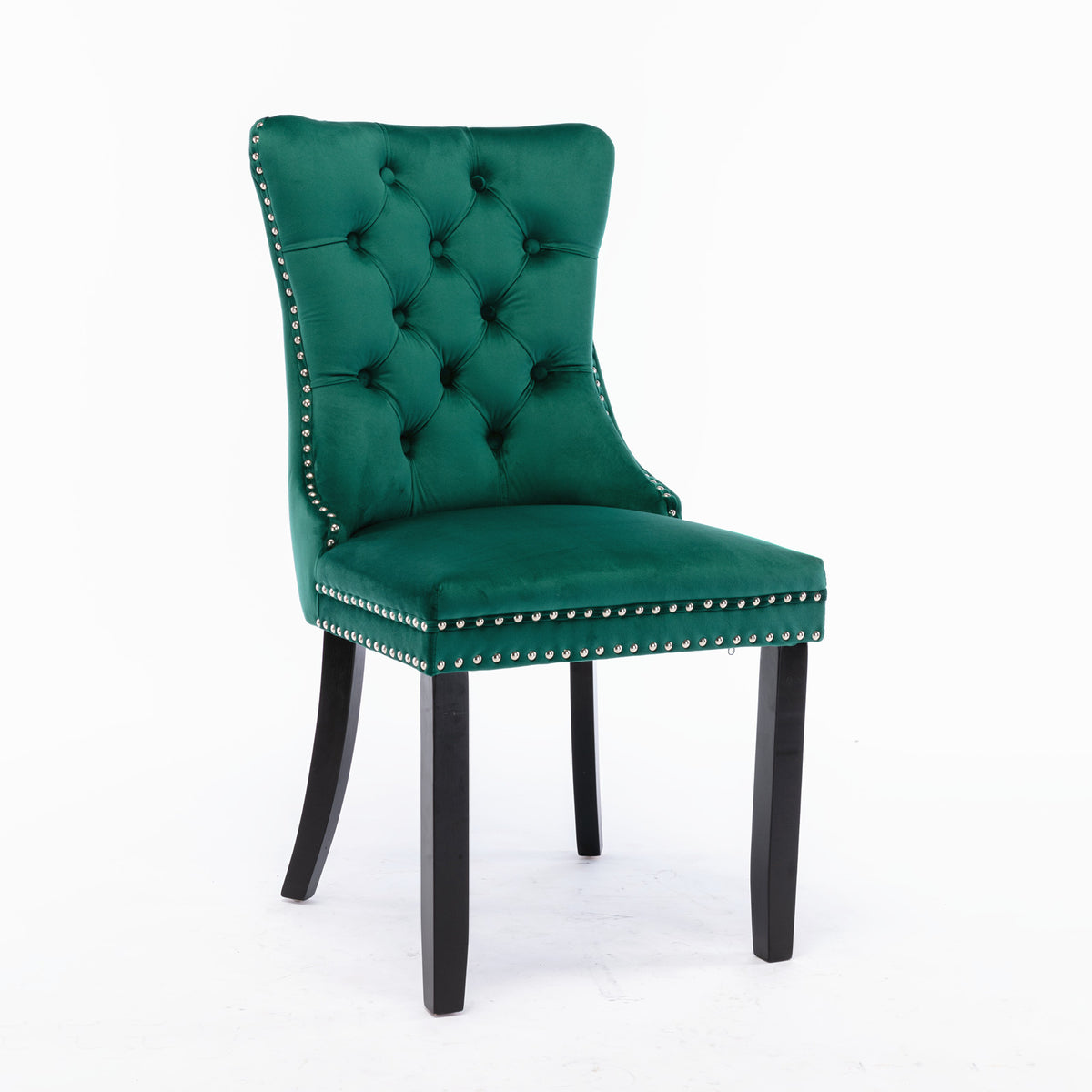 Nikki Tufted Linen Dining Chair Set (2 pcs) – Green