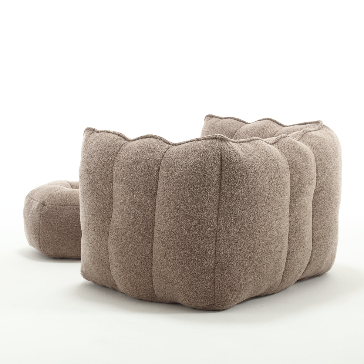 Soft Bean Bag Chair with Footstool Beige