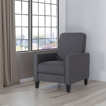 Smoke Fabric Push Back Recliner Gray