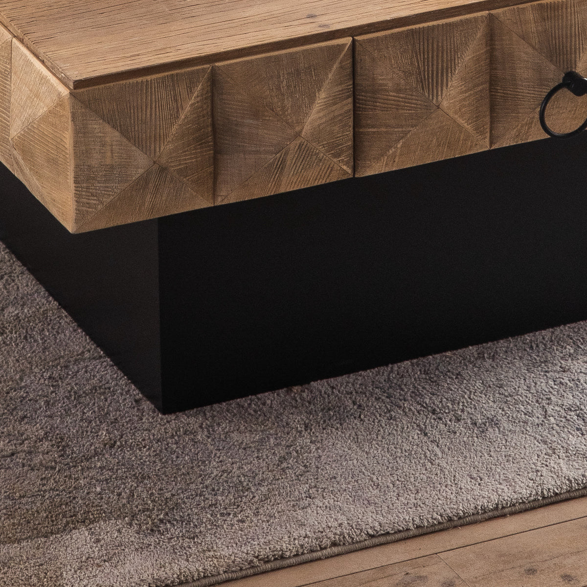 Retro Coffee Table with Drawers and Marble Top