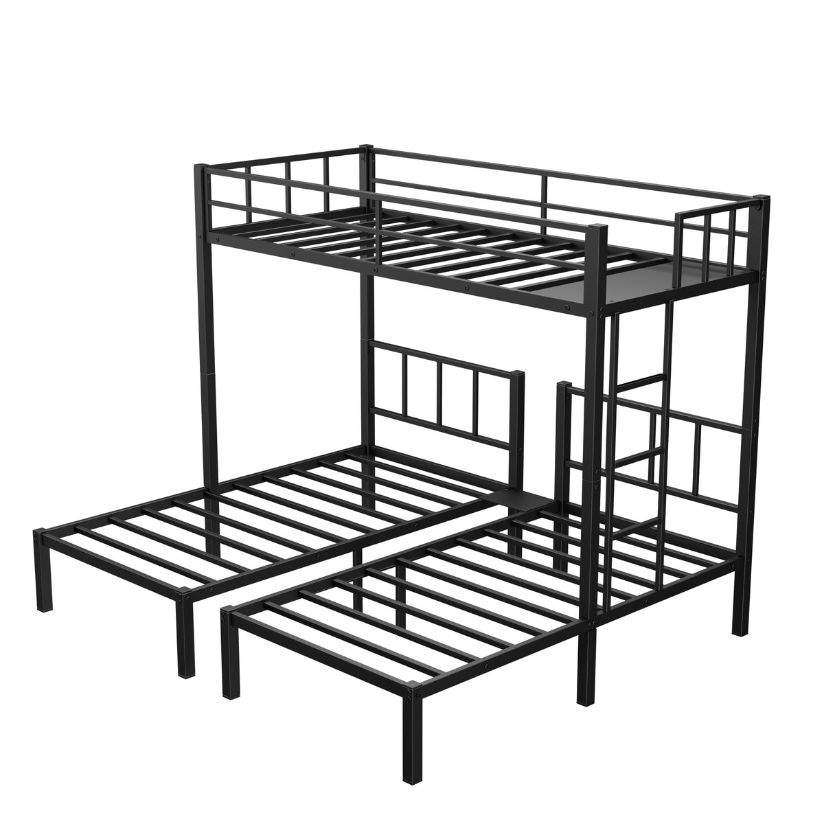 Triple Metal Bunk Bed Black