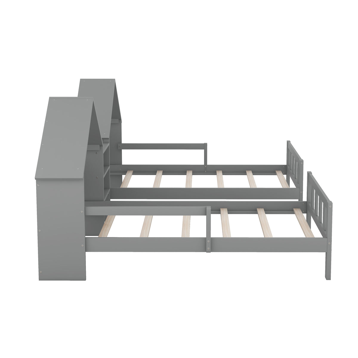 Double Twin Platform Bed Gray