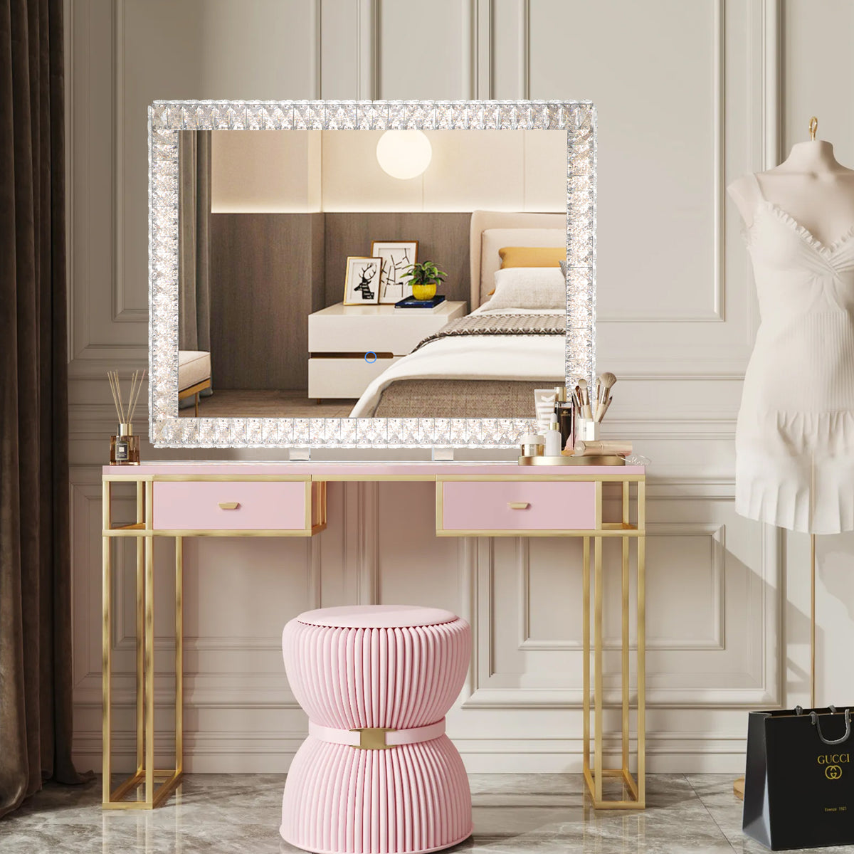 LED Crystal Mirror Vanity Light