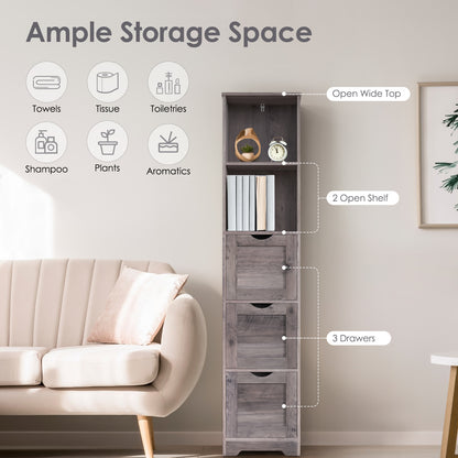 Slim Bathroom Storage Cabinet – Gray