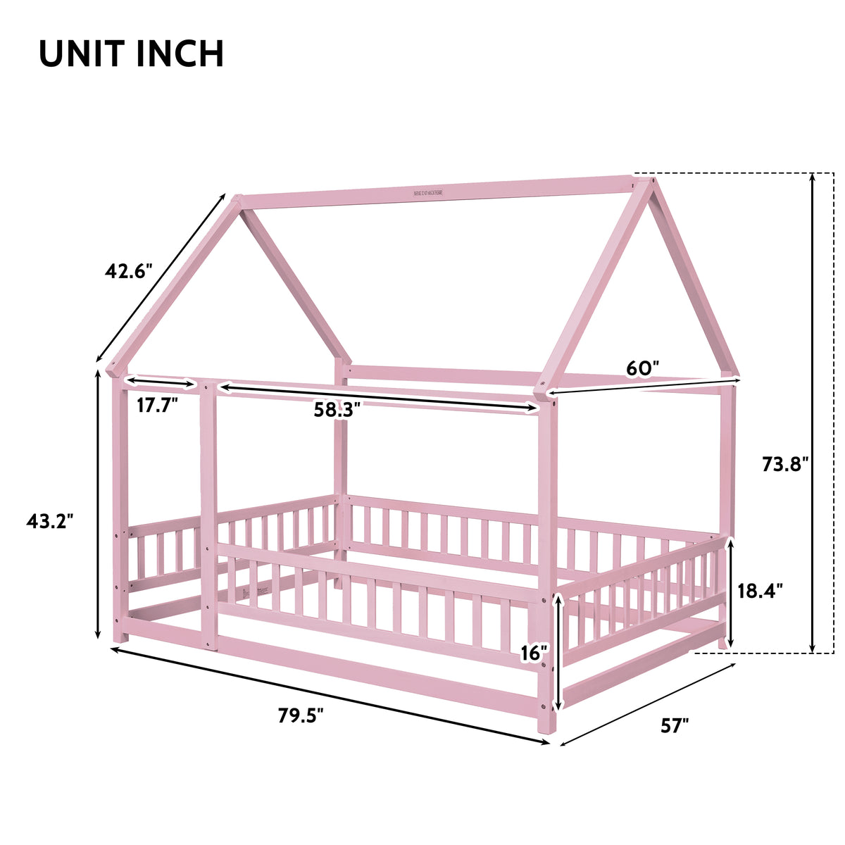 Full Floor Bed Pink