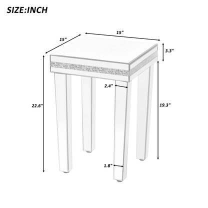 On-Trans Mirrored Side Table – Crystal Design