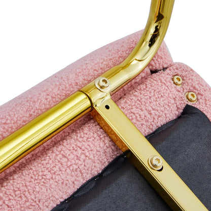 Blush Fabric Accent Chair – Gold Legs