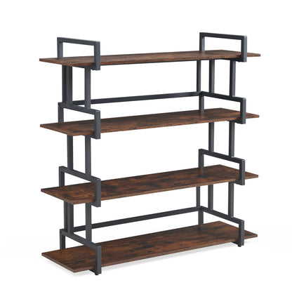 4-Tier Industrial Metal Bookshelf