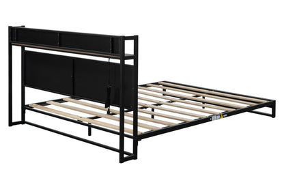 Platform Queen Bed with Storage and Support Frame