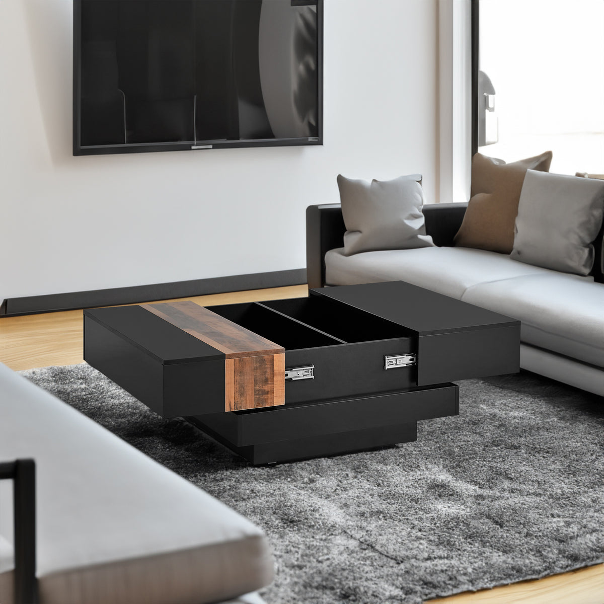 On-Trans Gloss Coffee Table with LED Base