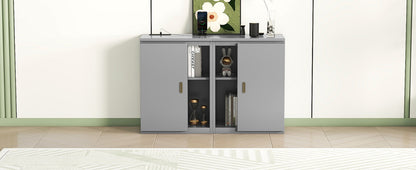 Queen Murphy Bed with Storage Gray