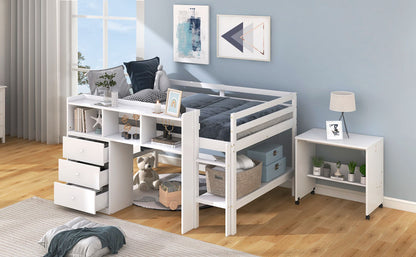 Low Loft Bed White