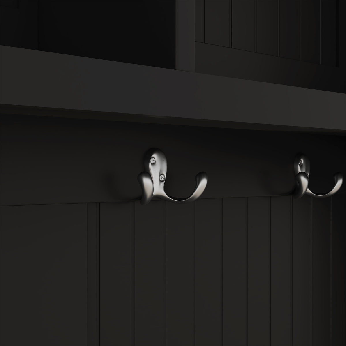 Hall Tree with Drawers and Hooks Black