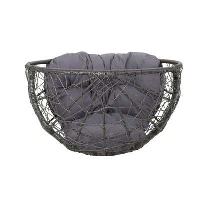 Gianni Teardrop Outdoor Dining Chair – PE Rattan & Iron with Cushion