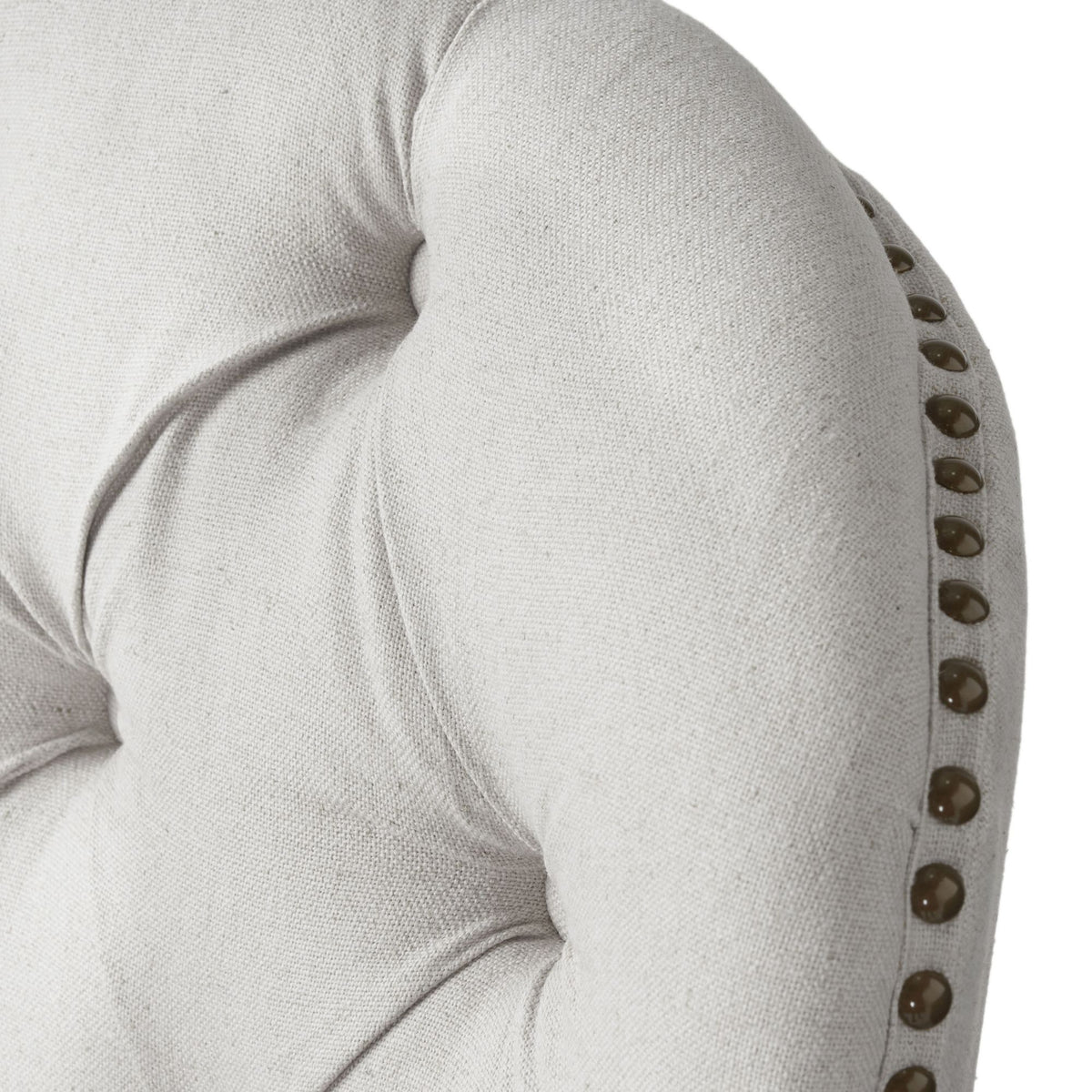 Light Grey Fabric Armchair with Ottoman