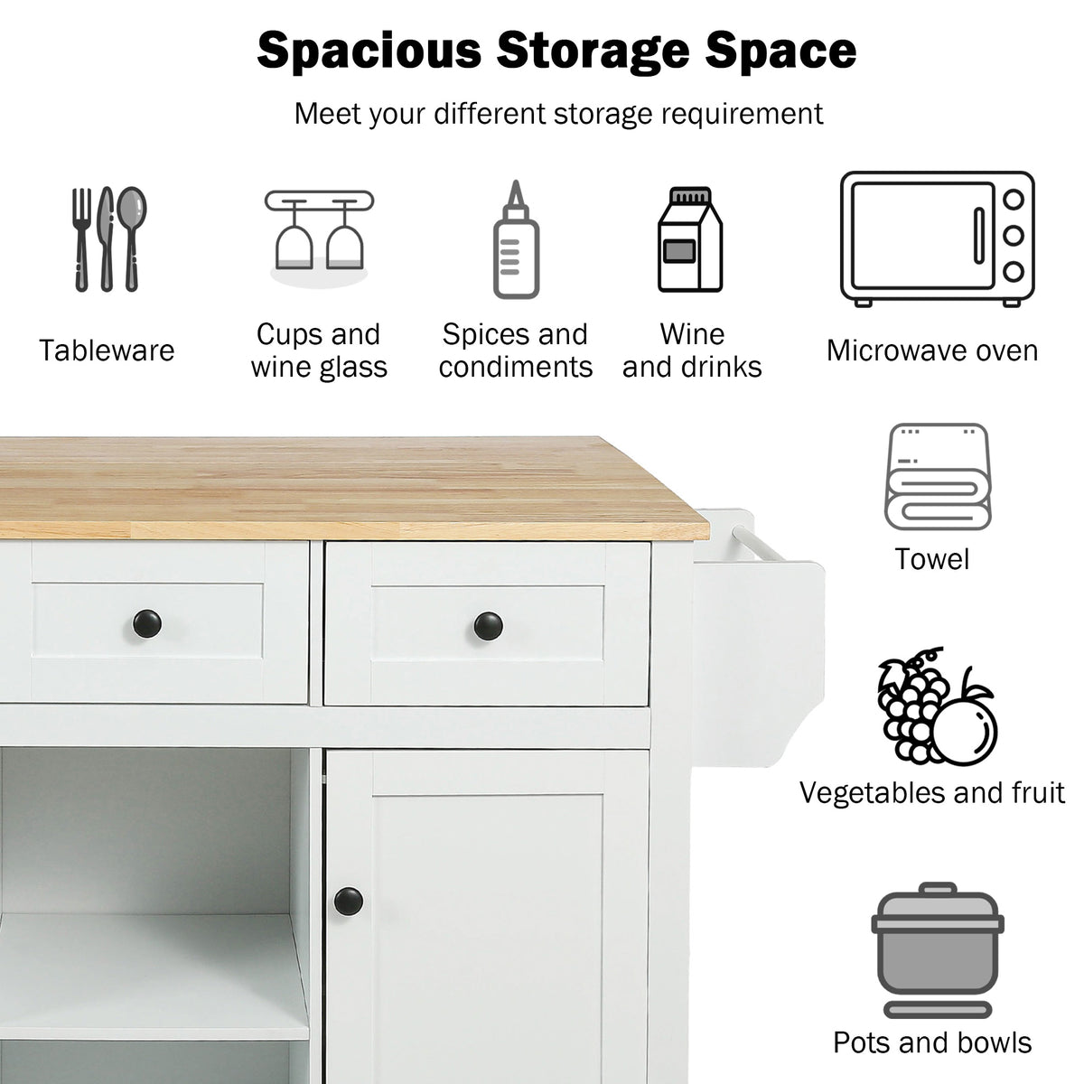 Kitchen Island Cart White