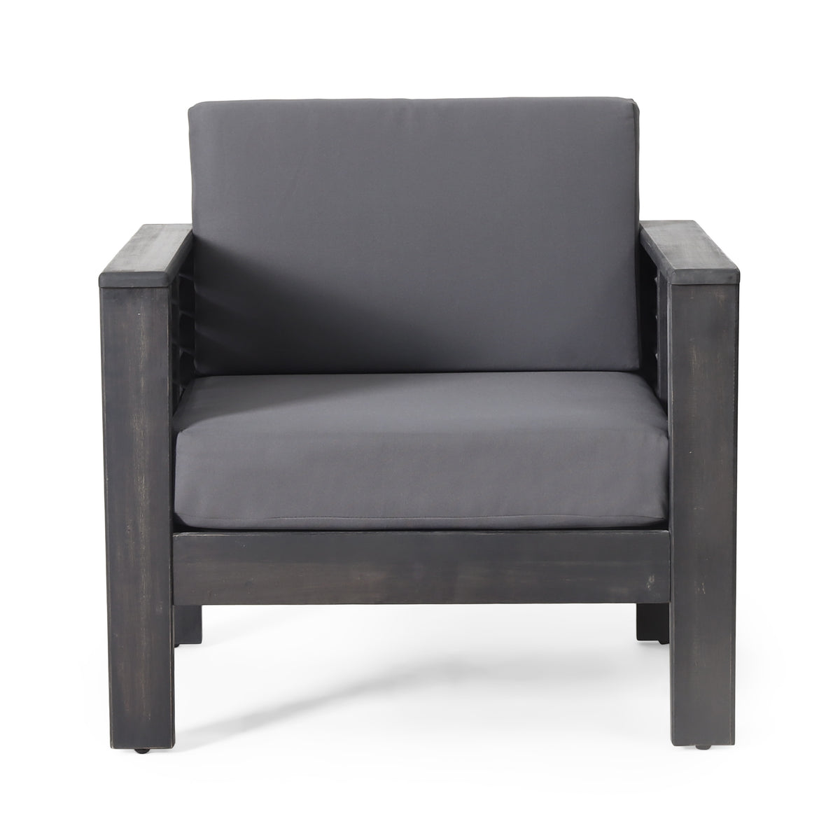 Outdoor Acacia Club Chairs (2 pcs) – Dark Gray