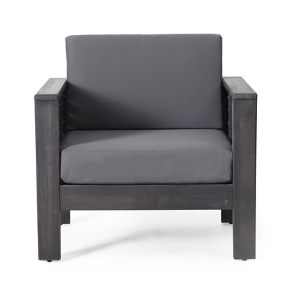 Outdoor Acacia Club Chairs (2 pcs) – Dark Gray